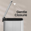 Trash Can – Stainless Steel – Metallic Silver – 20L Capacity with Soft Close and Stay Open Feature
