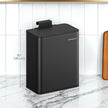 Hanging Kitchen Trash Can – Steel – 8L – Lid with Wall-Mount and Cabinet Door Hooks