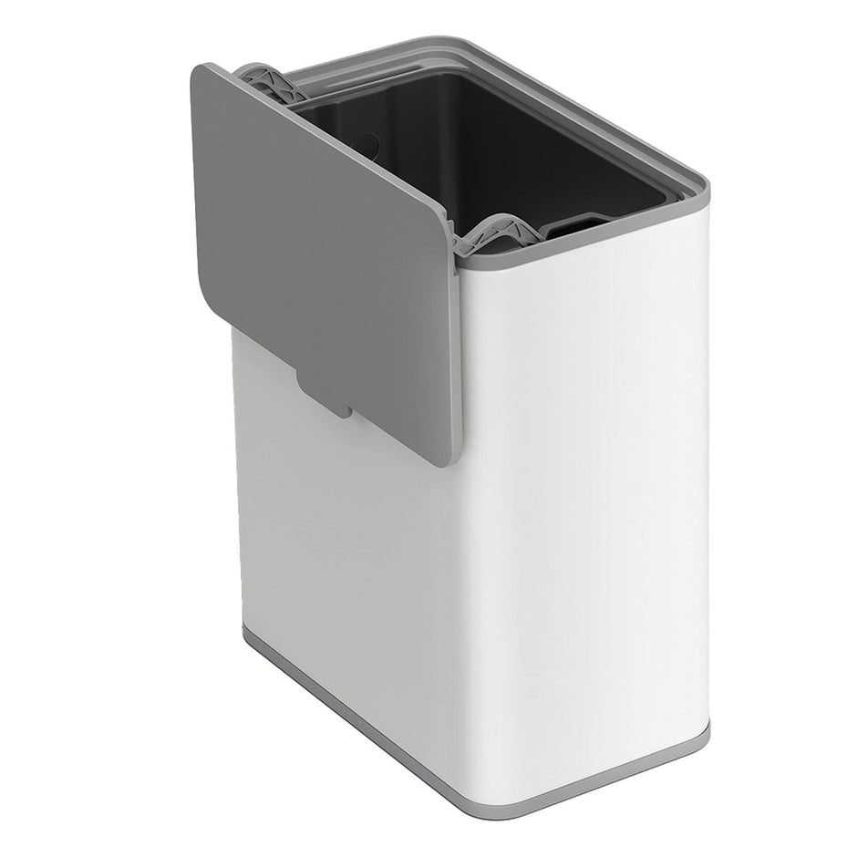 Steel Compost Bin – Stainless Steel – Silver – 8L Capacity, Wall-Mounted or Cabinet Door Hanging