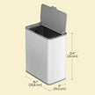 Steel Compost Bin – Stainless Steel – Silver – 8L Capacity, Wall-Mounted or Cabinet Door Hanging
