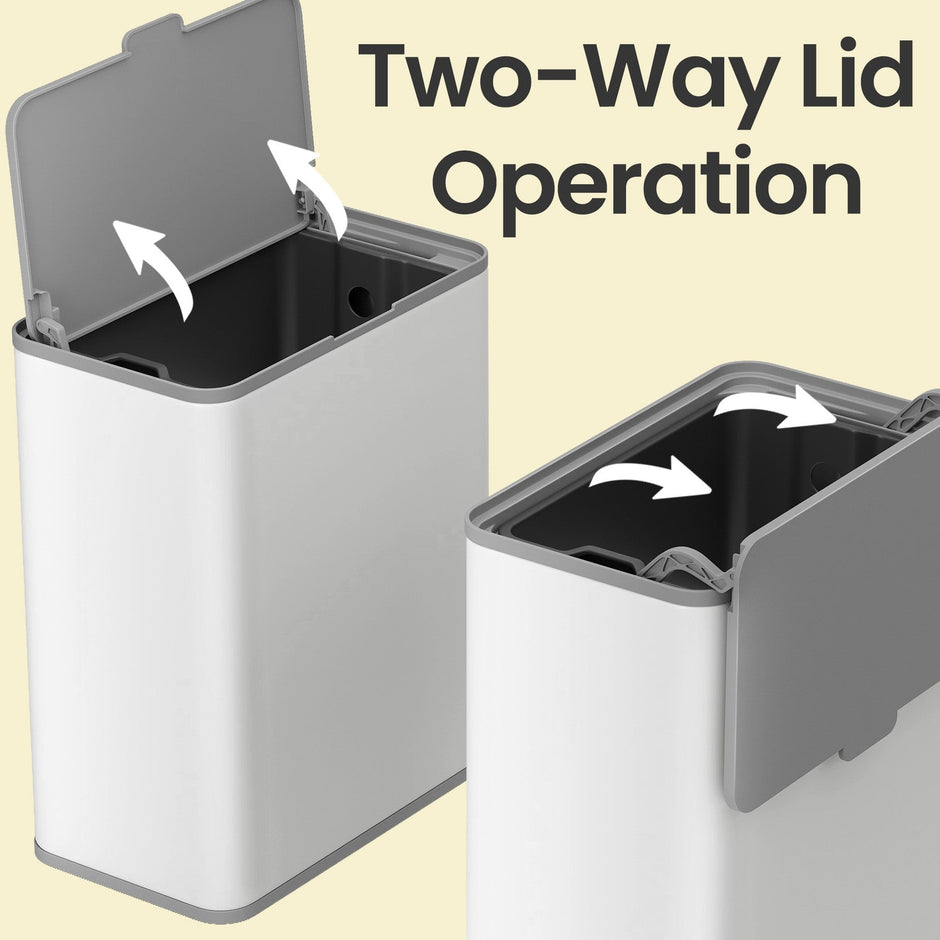 Steel Compost Bin – Stainless Steel – Silver – 8L Capacity, Wall-Mounted or Cabinet Door Hanging
