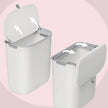 Hanging Trash Can – Plastic – White – Wall Mounted with Lid, Ideal for Kitchen and Bathroom