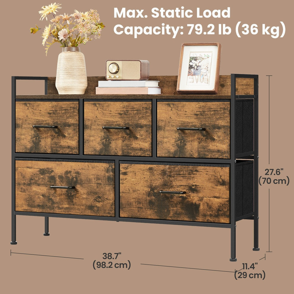 Chest of Drawers – Metal – Dove Grey and Cloud White – 7-Drawer Modern Dresser