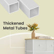 Storage Cabinet – Metal Frame and Fabric – Light Grey and White – Tall Slim Design with 5 Drawers