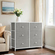 Dresser – Fabric and Wood – Rustic Brown and Black – 6-Drawer Storage Unit with Metal Frame