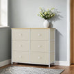 Dresser – Fabric and Wood – Rustic Brown and Black – 6-Drawer Storage Unit with Metal Frame