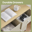 Dresser – Fabric and Wood – Rustic Brown and Black – 6-Drawer Storage Unit with Metal Frame