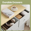 Dresser – Fabric and Wood – Rustic Brown and Black – 6-Drawer Storage Unit with Metal Frame
