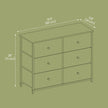 Dresser – Fabric and Wood – Rustic Brown and Black – 6-Drawer Storage Unit with Metal Frame