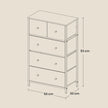 5-Drawer Dresser – Steel and Fabric – Rustic Brown and Black – Industrial Style
