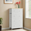 5-Drawer Dresser – Steel and Fabric – Rustic Brown and Black – Industrial Style