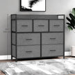 Dresser Cabinet – Fabric and Metal – Dove Grey and Cloud White – 7 Drawer Storage Organizer