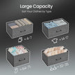Dresser Cabinet – Fabric and Metal – Dove Grey and Cloud White – 7 Drawer Storage Organizer