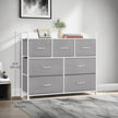 Dresser Cabinet – Metal Frame – Dove Grey and Cloud White – 7 Fabric Drawers