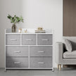 Dresser Cabinet – Metal Frame – Dove Grey and Cloud White – 7 Fabric Drawers