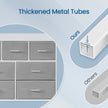 Dresser Cabinet – Metal Frame – Dove Grey and Cloud White – 7 Fabric Drawers
