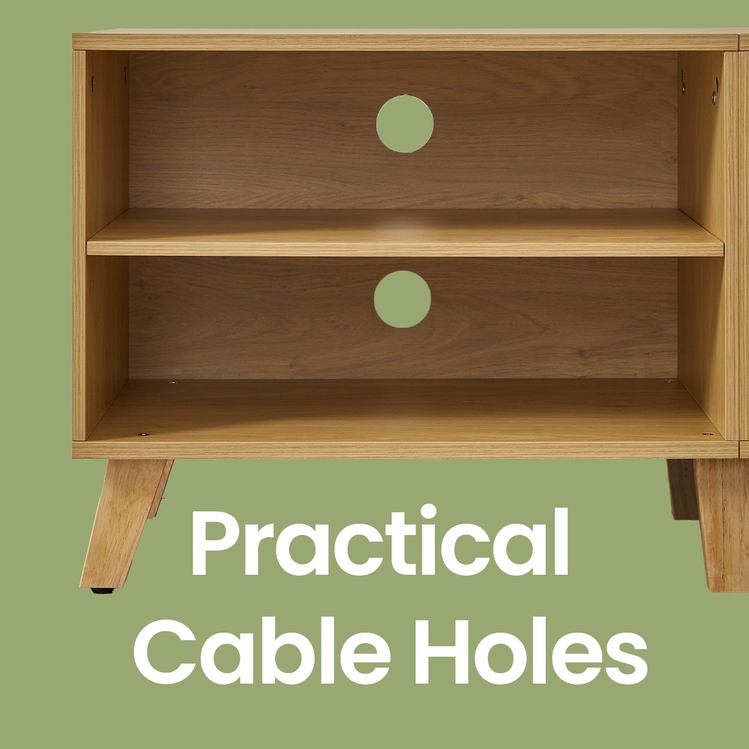 TV Cabinet – Wood – Straw Yellow and Cream White – 140 cm Long, Accommodates TVs up to 60 Inches with 2 Doors