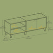 TV Cabinet – Wood – Straw Yellow and Cream White – 140 cm Long, Accommodates TVs up to 60 Inches with 2 Doors
