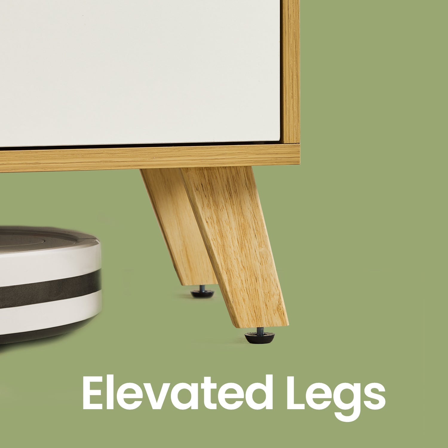 TV Cabinet – Wood – Straw Yellow and Cream White – 140 cm Long, Accommodates TVs up to 60 Inches with 2 Doors