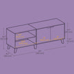 TV Cabinet – Wood – Straw Yellow and Cream White – 140 cm Long, Accommodates TVs up to 60 Inches with 2 Doors
