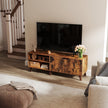 Media Console Table – Wood – Brown – Two-Door Design for TVs up to 60 Inches