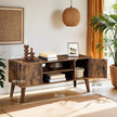 Retro TV Stand – Engineered Wood – Brown – Mid-Century Modern Design for TVs up to 43 Inches