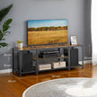 TV Stand – Wood and Metal – Rustic Brown and Black – 3-Tier Entertainment Console for Living Room