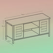 Media Console Table – Wood – Brown and Black – Louvered Doors with Storage