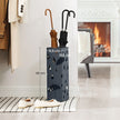 Umbrella Stand – Metal – Anthracite Grey – Square Design with Drip Tray and Hooks