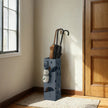 Umbrella Stand – Metal – Anthracite Grey – Square Design with Drip Tray and Hooks