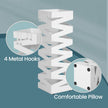 Umbrella Stand – Metal – White – Square with 4 Hooks and Removable Water Tray