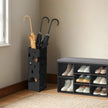 Metal Umbrella Stand – Metal – Black – Square Design with Hooks and Drip Tray