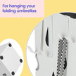 Umbrella Stand – Metal – White – Equipped with Hooks and Drip Tray
