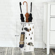 Umbrella Stand – Metal – White – Equipped with Hooks and Drip Tray