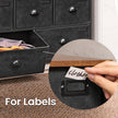 Fabric Chest of Drawers – Metal Frame – Rustic Brown and Black – Wide Storage Unit with 5 Drawers