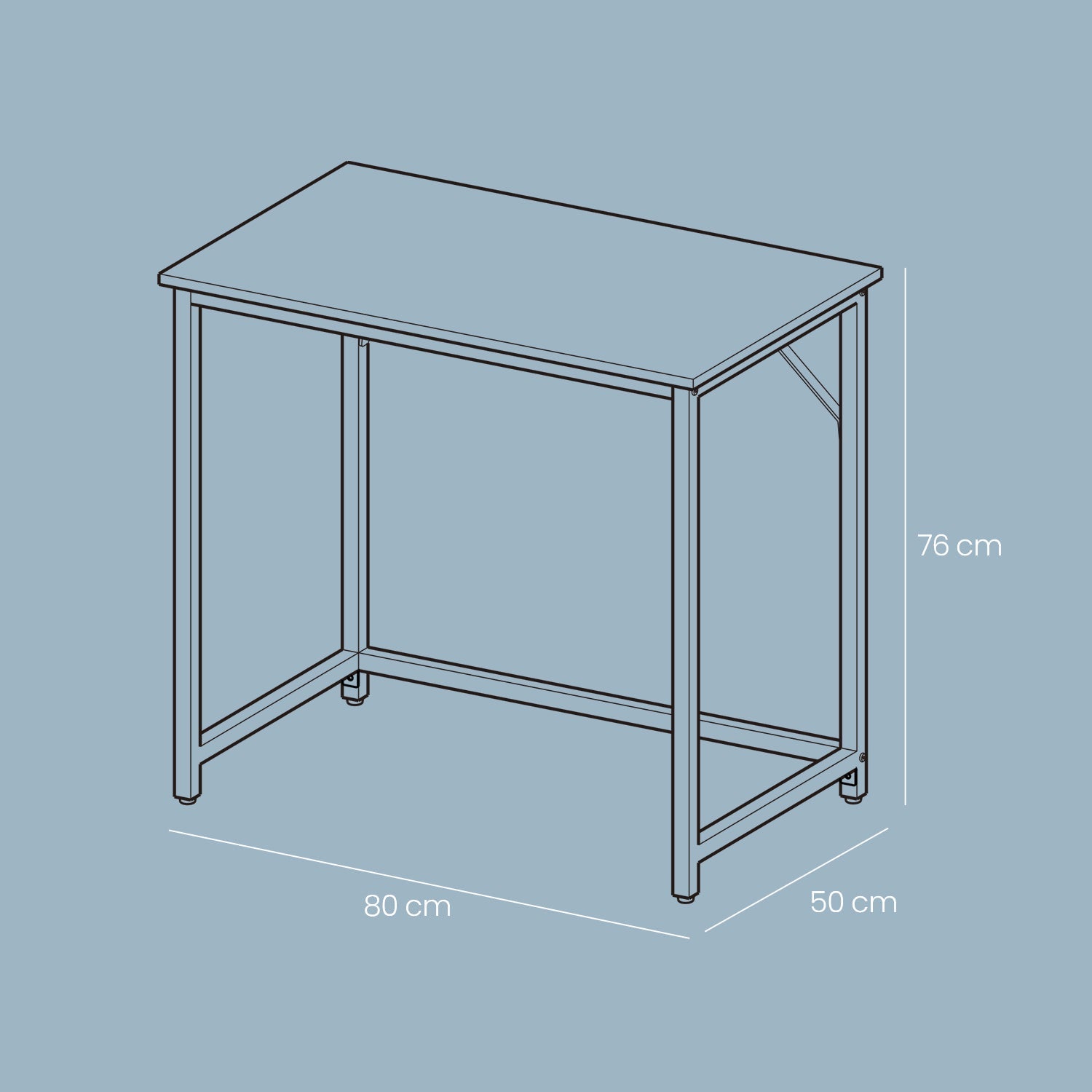 Computer Desk – Steel – Hazelnut Brown and Black – Industrial Design, Simple Assembly