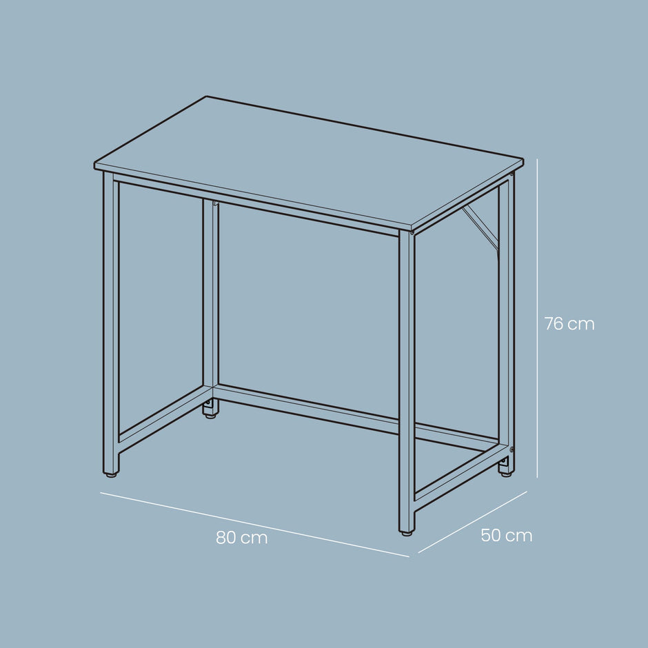 Computer Desk – Steel – Hazelnut Brown and Black – Industrial Design, Simple Assembly