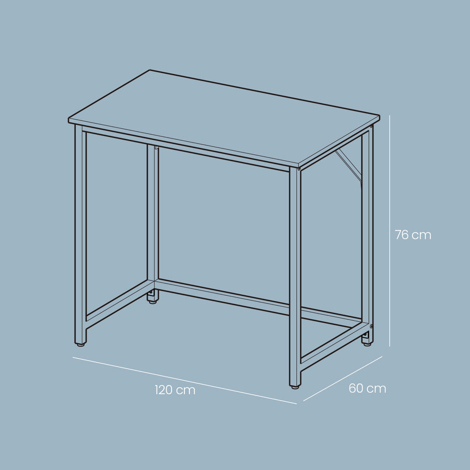 Computer Desk – Metal – Rustic Brown – Industrial Design, Easy Assembly
