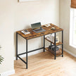 Computer Desk – Steel – Industrial – Features 2 Shelves for Versatile Storage