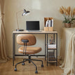 Computer Desk – Steel – Modern – 2 Shelves on Either Side