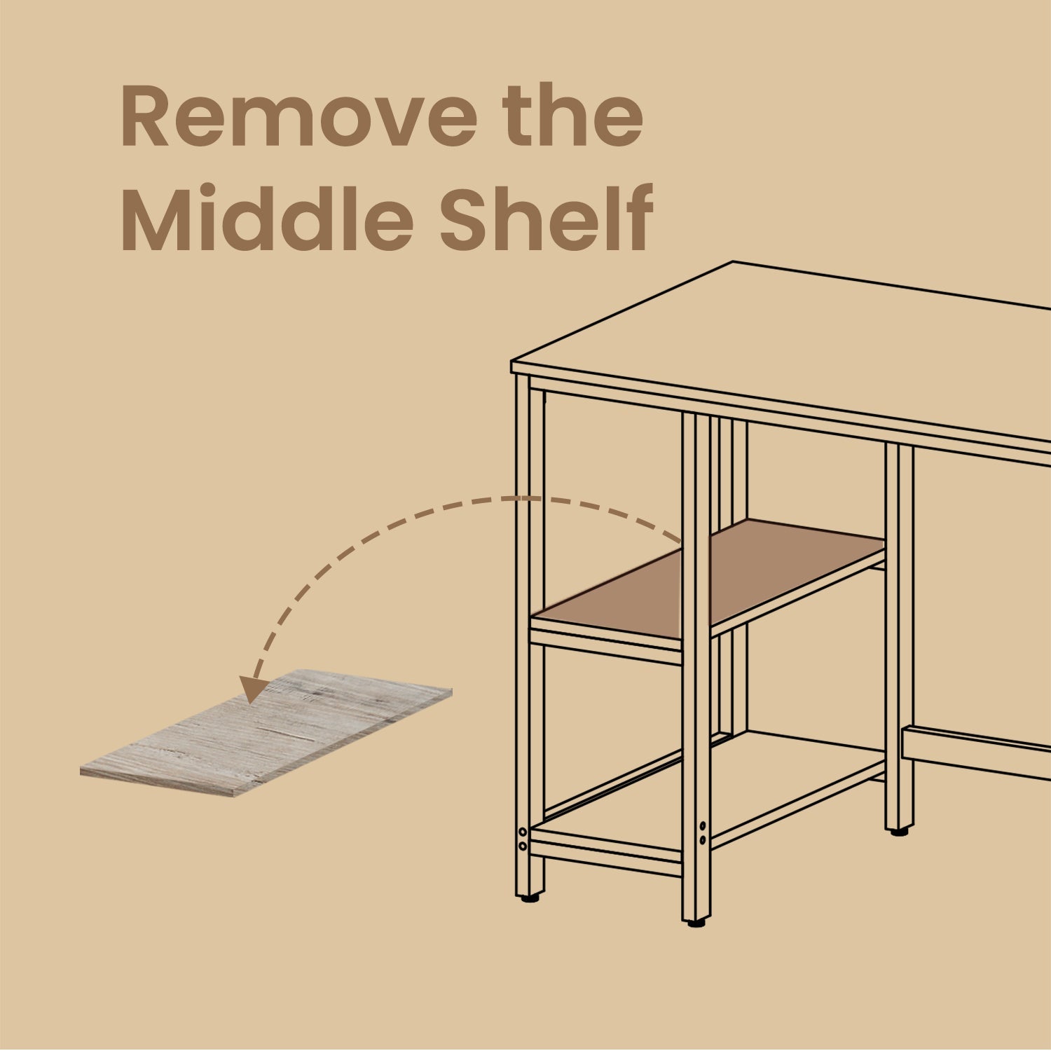 Computer Desk – Steel – Modern – 2 Shelves on Either Side