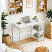 Computer Desk – Steel – Industrial – Features 2 Shelves for Versatile Storage