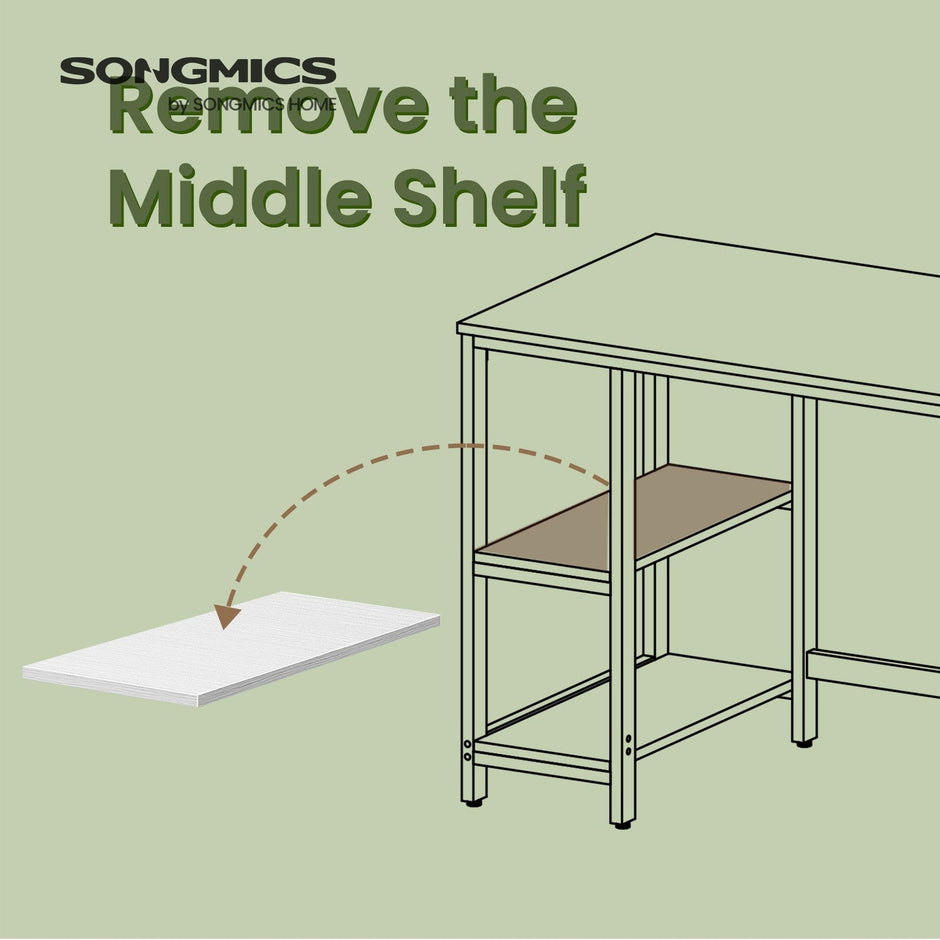 Computer Desk – Steel – Industrial – Features 2 Shelves for Versatile Storage