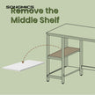 Computer Desk – Steel – Industrial – Features 2 Shelves for Versatile Storage