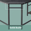 L-Shaped Corner Computer Desk – Wood – Ebony Black – Space-Saving with Storage Shelves