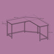 L-Shaped Computer Desk – Wood and Metal – Greige and Black – Industrial Design, Space-Saving, Easy Assembly