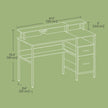 Gaming Corner Desk – MDF – Ebony Black – Built-In Power Outlets and LED Lights, Monitor Shelf, Fabric Drawers