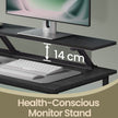 Corner Computer Desk – Wood – Black – L-Shaped with Adjustable Shelf and 2 Drawers