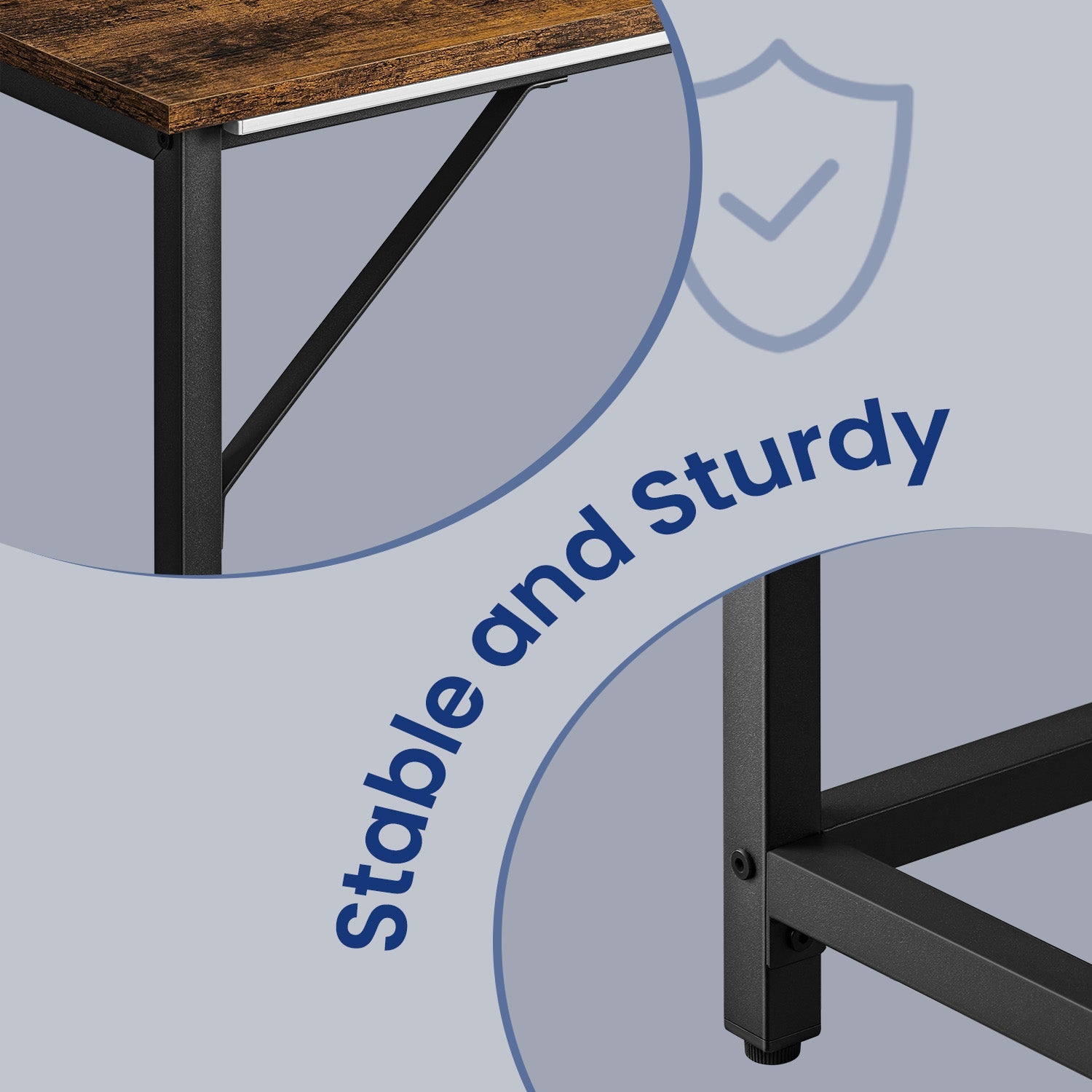 Gaming Desk – Wood – Black – LED Lighting and Built-in Power Outlets