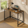 Gaming Desk – Wood – Black – LED Lighting and Built-in Power Outlets